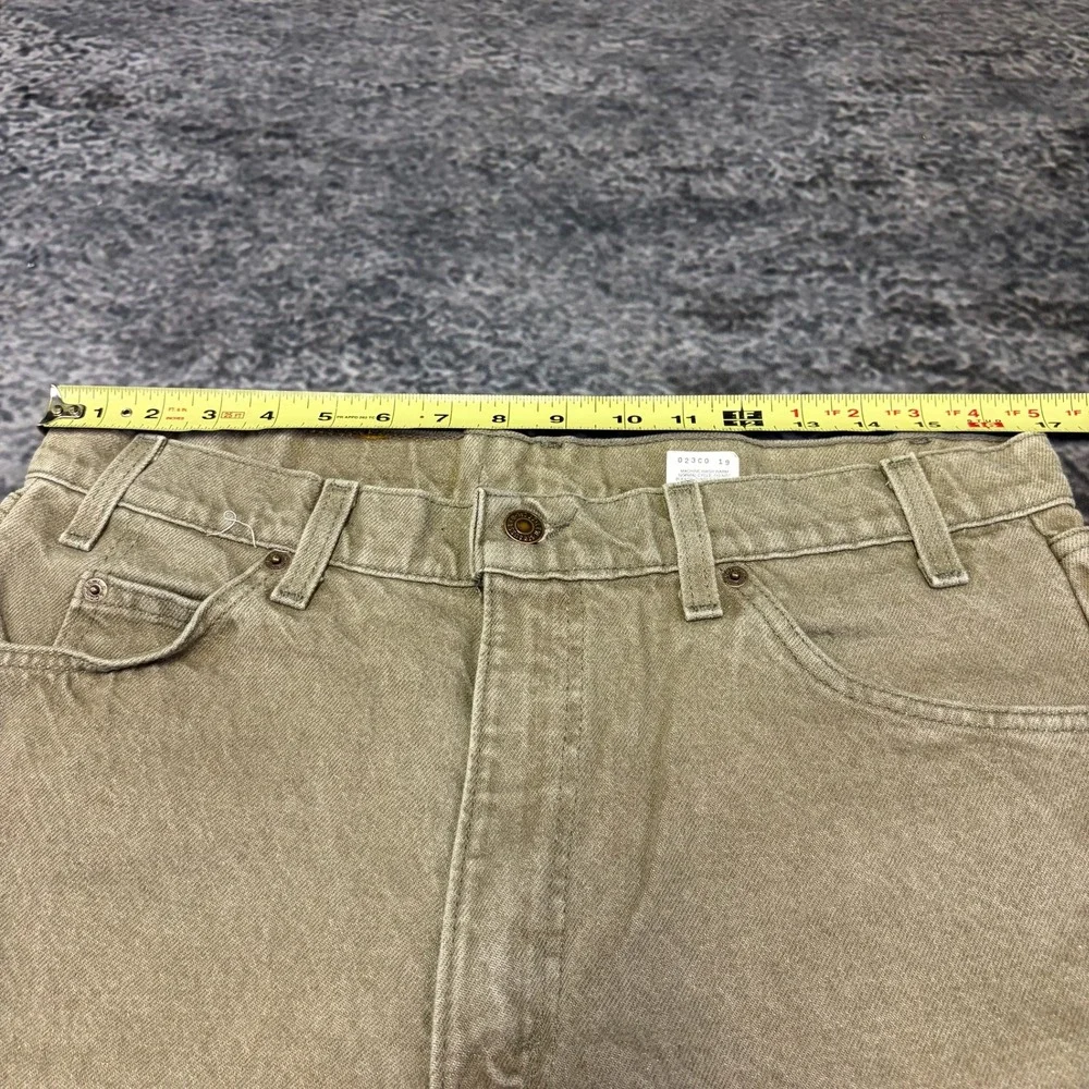 VTG Levi's 550 Orange Tab Jeans Relaxed Fit Mens 34x32 Tan 90s Made In USA